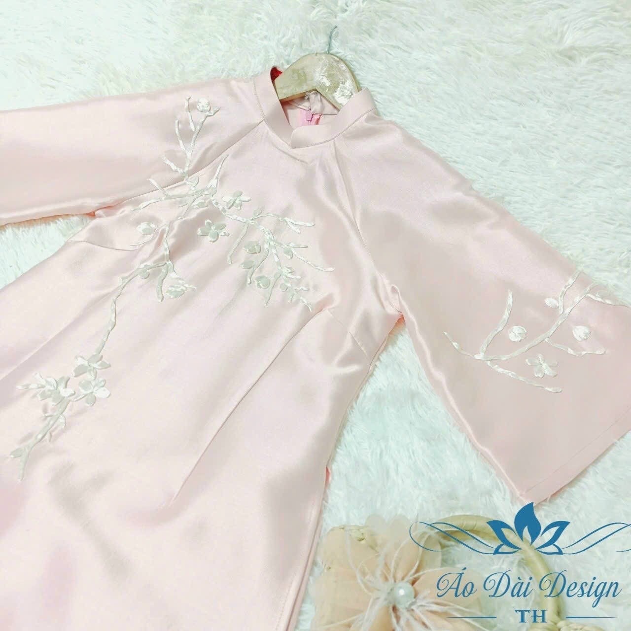 Tapta pink Ribbon design Ao Dai set,|D05a